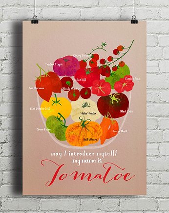 Pomidory - plakat kuchenny art giclee, minimalmill