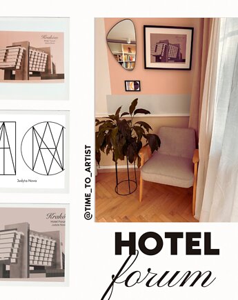 Hotel Forum w Krakowie realistyczny czarno- biały, Judyta Nova