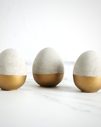 Zestaw 3 betonowe jajka wielkanocne, ozdobne jajo złota pisanka, GREEN FEVER Concrete Decor