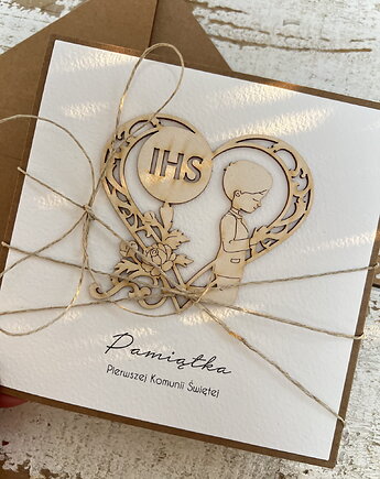 Kartka komunijna ręcznie robiona - pamiątka komunijna, sorte