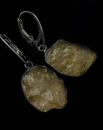 Kolczyki srebrne szkło libijskie, Pracownia Neores