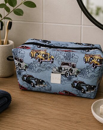 Kosmetyczka kuferek duża saszetka wodoodporna etui organizer auta retro, Uszyciuch