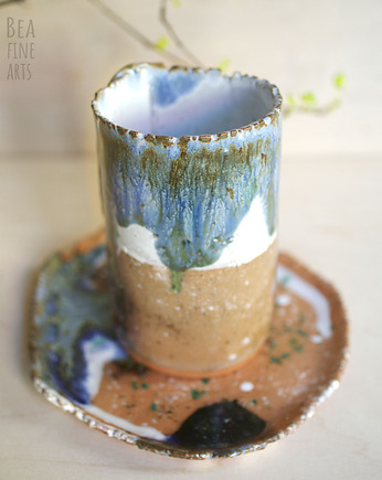 Ceramiczny zestaw do picia kawy, herbaty, Bea Fine Arts