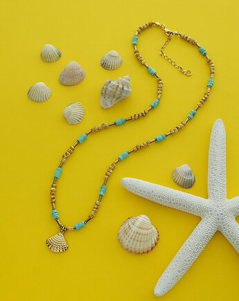 Naszyjnik na lato z howlitem i muszelką, AT NOON