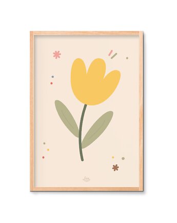 Kwiat tulipan plakat Montessori, Lisia Rodzinka