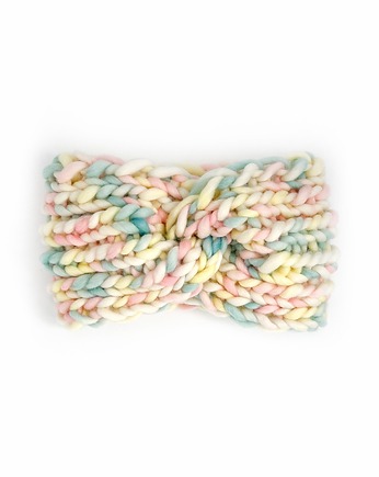 Kolorowa opaska zimowa z grubej wełny pastelowe kolory, Holy Alpaca Knit