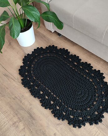 Dywan szydełkowy owalny ze sznurka bawełnianego 50cmx80cm, MISZ MASZ Dorota Tyszko