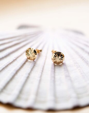 Złote Kolczyki 585 Diamentowane Gwiezdny Blask, Ade Art