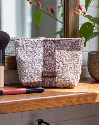 Kosmetyczka MAXI kawa z mlekiem bukla, raspberi