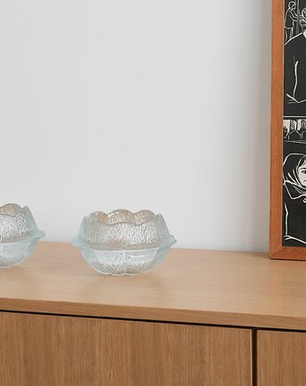 Misa szklana, duński design, lata 80,  Holmegaard,  Sidse Werner, Przetwory design