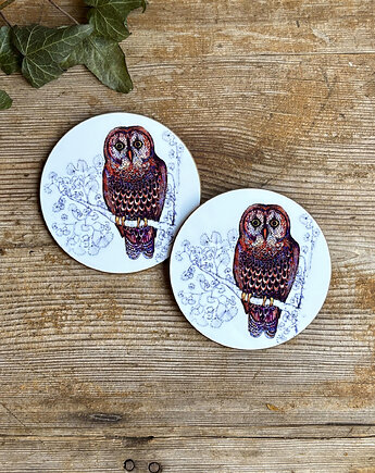Podkładki- Sowa z Laponii- Podkładki pod kubek- Ilustracja, BOSKE