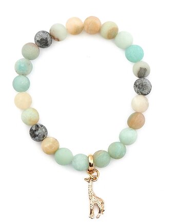 Mała Afryka - bransoletka z naturalnych amazonitów, Kulka Bransoletki