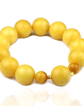 Bransoletka Bursztyn Mleczny złoto, Brazi Druse Jewelry