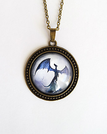 Medalion, naszyjnik - Smok cienia - duży, brąz, yenoo