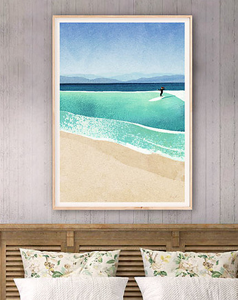 Plakat Surferka na falach, minimalmill