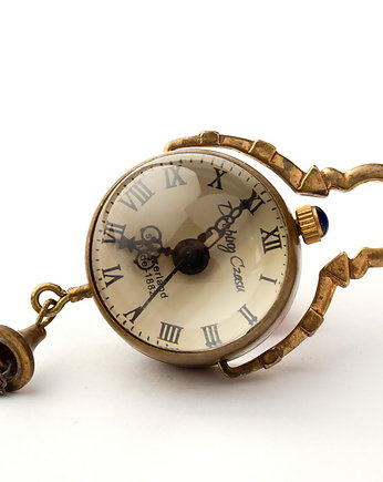 DROBINA CZASU GOLDEN - zegarek mechaniczny, wisiorek, DROBINY CZASU