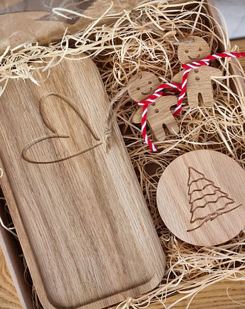 Zestaw na świąteczny prezent, dodatki z drewna, Drewniane dodatki