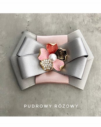 Broszka z cudownym kwiatem z perłą NEW, Pudrowy Różowy