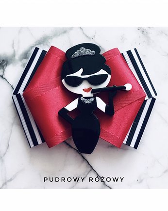 Brosza Audrey  Glamour Nowa Kolekcja 1 szt, Pudrowy Różowy