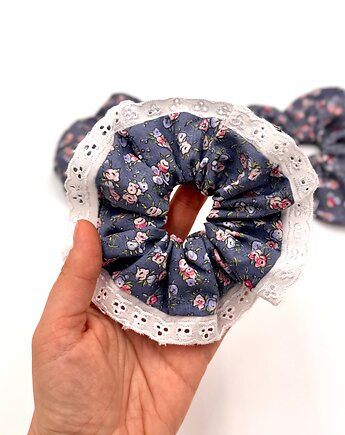 Scrunchie/frotka Haft angielski, wu handmade