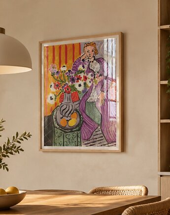 Matisse obraz,kwiaty, kolorowa dekoracja ścienna, plakat,, black dot studio