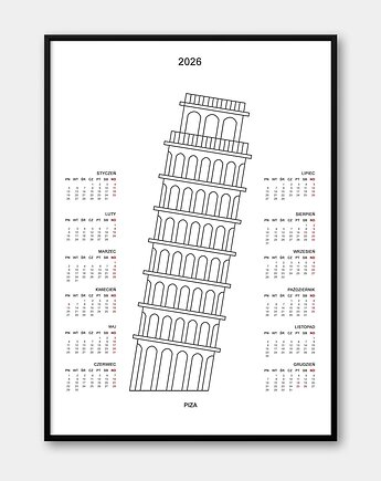 Kalendarz Piza 2026, Pracownia Och Art