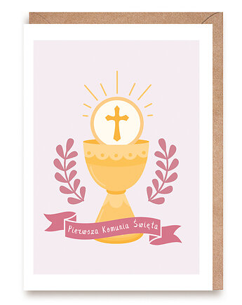 Kartka na Pierwszą Komunię Świętą dla dziewczynki, Cardie