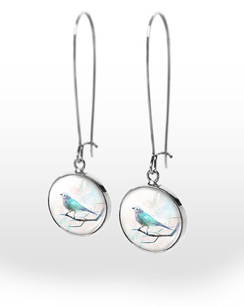 Kolczyki - Turkusowy ptaszek - wiszące, yenoo