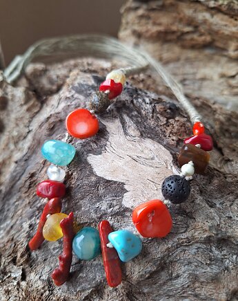 Naszyjnik z minerałów, cynamonn