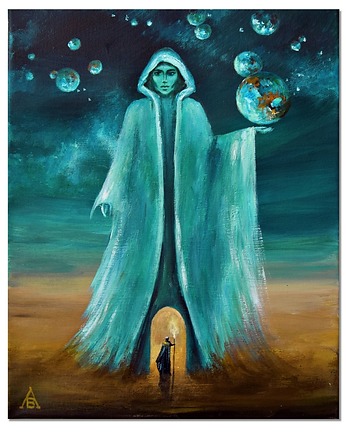 Hold my world, surrealizm realizm magiczny oryginalny obraz ręcznie malowany, Galeriai