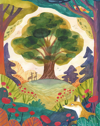 Wielkie drzewo - ilustracja oryginalna A3, Czary Malary