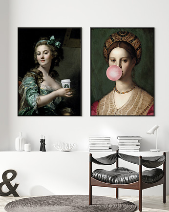 Zestaw plakatów - Lady with Coffee  Balonówka, HOG STUDIO