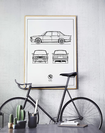 Plakat Legendy Motoryzacji - BMW M535i, Peszkowski Graphic