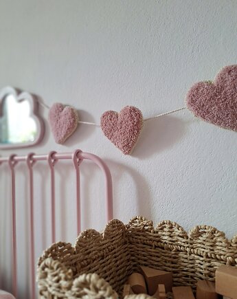 Minimalistyczna boho girlanda z serc, Nataly Atelier