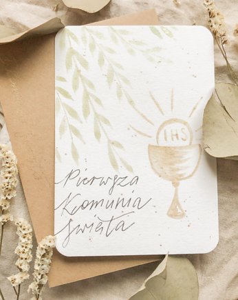 Kartka Komunijna, Pierwsza Komunia, na Komunię, KOMUNIA, Minty Moose