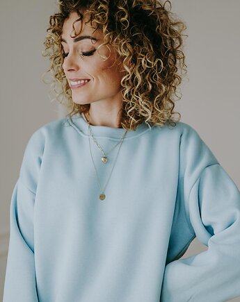 Bluza  basic oversize  klasyczna  błękitna, BejbiStory