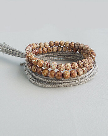 Agat brązowy matowy zestaw bransoletek, galeria nuit