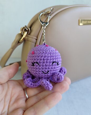 Brelok ośmiornica, Brelok do kluczy, Brelok na prezent, Brelok na szydełku, EcoToysByNastya