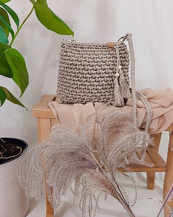 Torebka ze sznurka City bag - piaskowa, Damariz