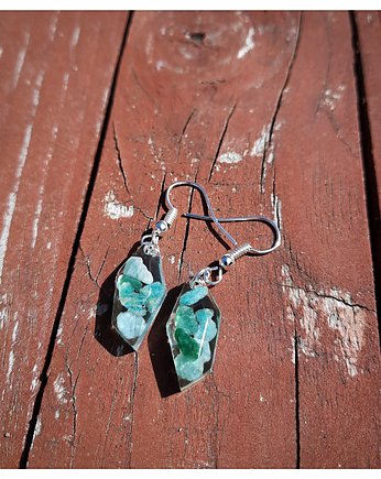 Geometryczne kolczyki z amazonitem, Figa handmade accessories