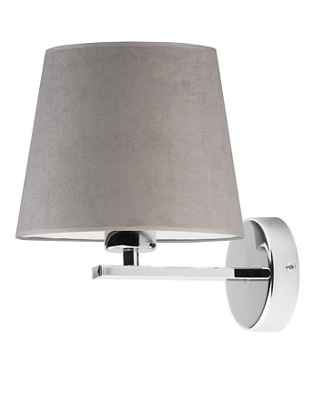 Skandynawska lampa ścienna do salonu z szarym abażurem PUNA VELUR, LYSNE
