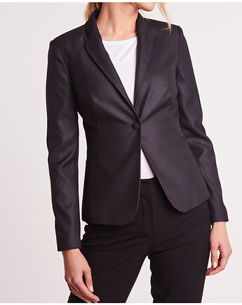 Marynarka slim fit grafitowa, EVA GRYGO