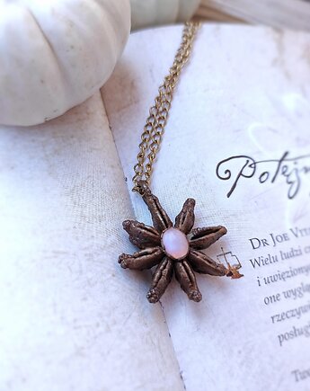 Gwiazdka anyżu z kamieniem księżycowym wisior miedziany, Treemasters Copper Jewelry