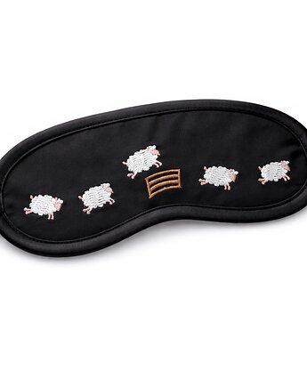 OPASKA Czarna bawełniana haftowna Baranki do liczenia PREZENT, Wyszywane