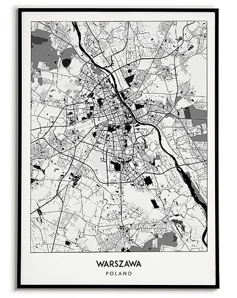 Plakat miasto POLSKA - WARSZAWA   obraz MAPA, Bajkowe Obrazki