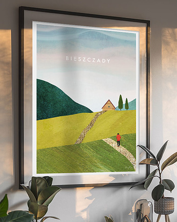 Bieszczady - na szlaku - plakat fine art, minimalmill
