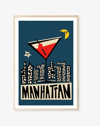 PLAKAT drink  Manhattan grafika do baru kuchni, black dot studio