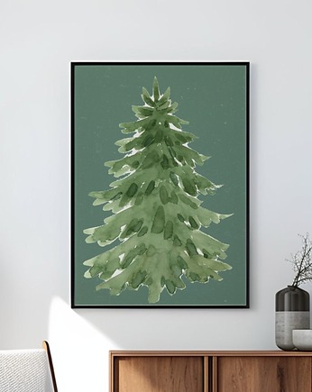 Plakat Swiąteczny na ścianę A3 Minimalistyczny Plakat nowoczesny Choinka, Kalibri Arts