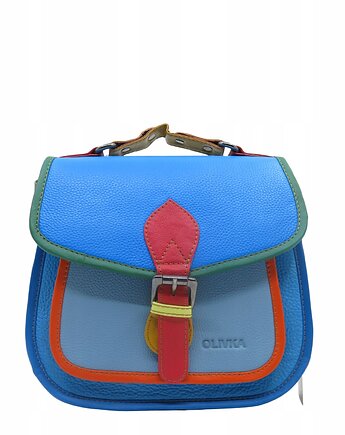 Torebka damska kolorowa skórzana skóra naturalna rączka pasek OLIVKA, Olivka Warsaw