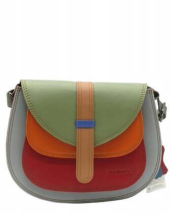 Torebka damska na ramię skórzana pojemna kolorowa ze skrawków eko OLIVKA, Olivka Warsaw
